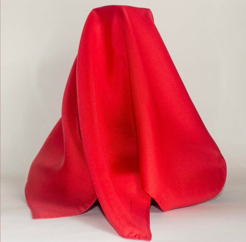 Royal Silk Fine Red Silk Twill Pocket Square for Men 100% Silk - Full-Sized 17"x17" - Image 3